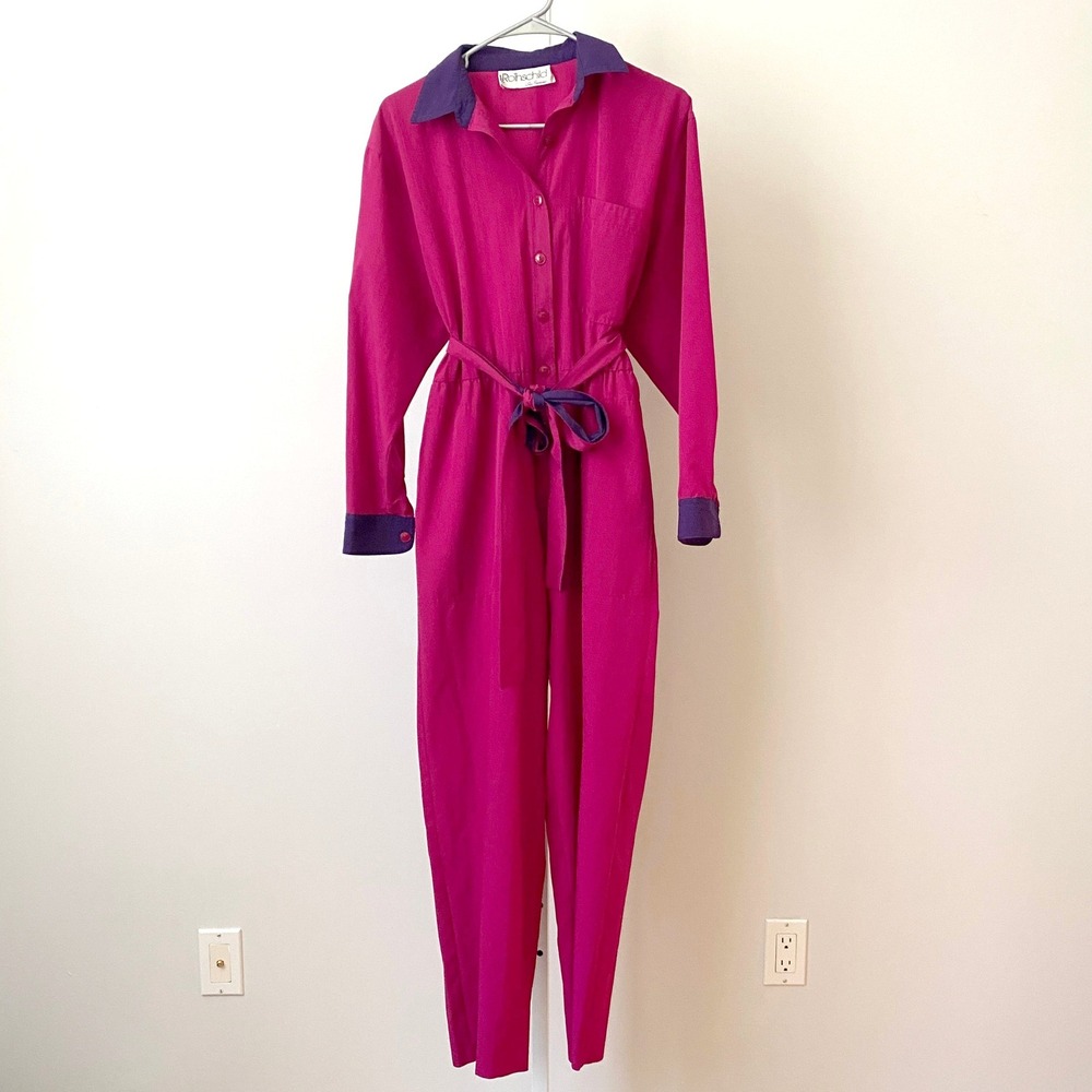 VTG Rothschild Jumpsuit Belted 80s colorblock retro dopamine dressing 6